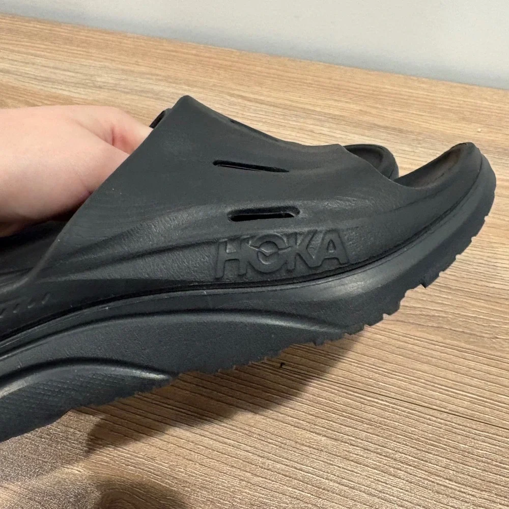 HOKA Ora Recovery Slide 3 Sandals Women Black size 8 Comfort Slip On EVA Foam